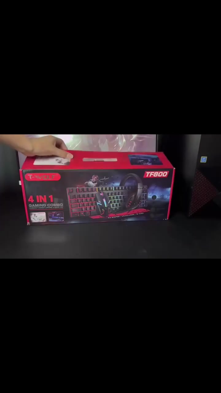 T-WOLF TF800 – طقم ألعاب 4 في 1
السعر 35 الف وتوصيل لكافة محافظات العراق 

🎮 T-WOLF TF800 | Gaming Combo 4-in-1

كل أساسيات الـGaming Setup بطقم واحد 🔥

⌨️ Keyboard
• 104 مفتاح
• إضاءة LED بثلاثة ألوان
• USB 2.0
• كابل 1.45m

🖱️ Gaming Mouse
• 1200 DPI
• 3 أزرار
• إضاءة LED
• USB 2.0
• كابل 1.35m
• عمر الأزرار حتى 2 مليون ضغطة

🎧 Gaming Headset
• درايفرات 40mm
• تردد 20Hz – 20kHz
• مقاومة 32Ω ±10%
• كابل 1.75m
• منفذا 3.5mm

🖱️ Gaming Mouse Pad
• 30 × 25 سم
• سطح فائق النعومة
• قاعدة مانعة للانزلاق
• قماش + مطاط

🔥 4 قطع أساسية في طقم واحد — مناسب للألعاب والاستخدام اليومي
