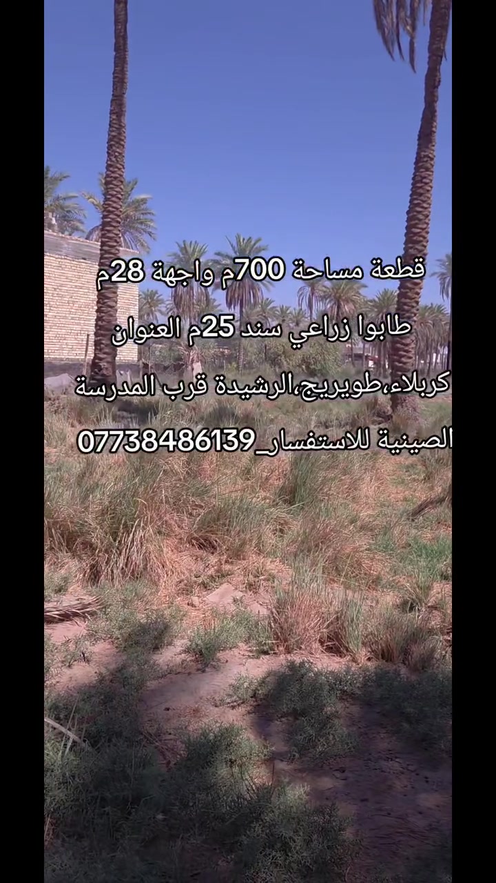 كربلاء طوريج • ٧٠٠م • طابو زراعي