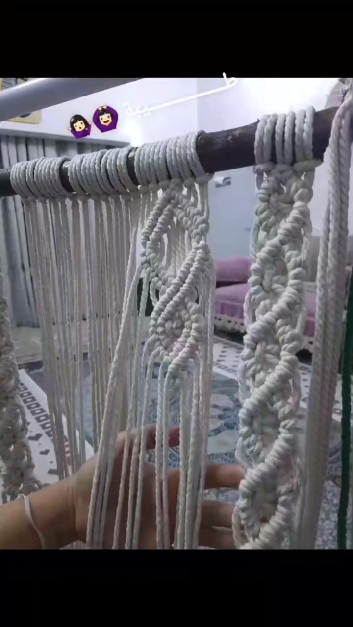 مكرميات • ديكور بوهيمي • رف ٦٠سم