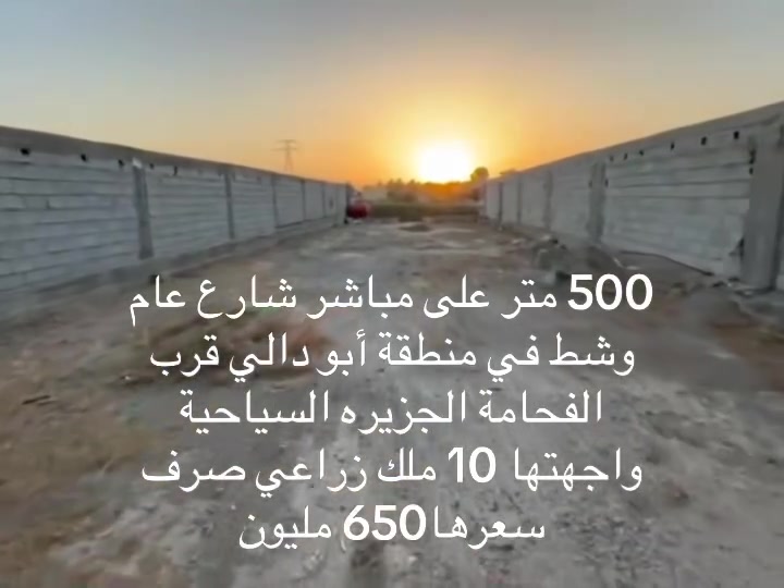 واقع حال 700 متر *********** شارع. عام. وشط
