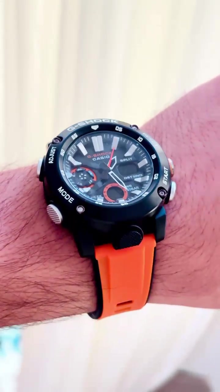 G-SHOCK كاسيو • أسود برتقالي • رجالي رياضي