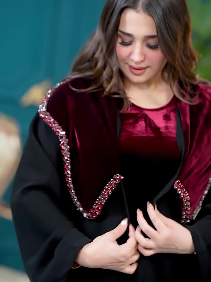 قفطان اسود • مشغوله كرستال • خامة درجة اولى