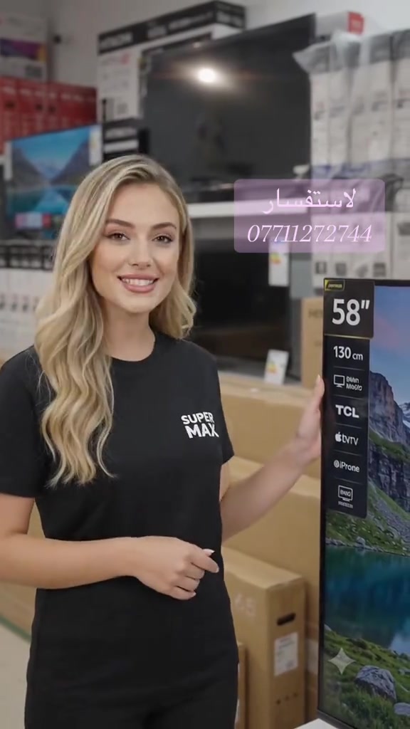 📺 شاشة ذكية Smart موديل 58 ✨ سمارت إنترنت 📱 تشغيل التطبيقات بسهولة 🎬 مثالية للأفلام والمحتوى الترفيهي 🖥️ شاشة كبيرة وتصميم أنيق متوفرة حالياً لدى سوبر ماكس 🔥 📞 للحجز والاستفسار: *********** ***********
