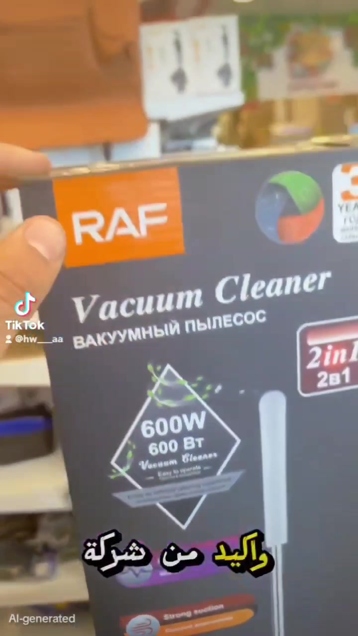 بعد النجاح الذي حققته شركة راف الالمانية وصلتنا مكنسة RAF الالمانيةالاصلية🇩🇪💯

المكنسه الذكية الكهربائية 2*1
مكنسة عامودية+مكنسة متنقلة
{نظام الشفط}
               [نظام🌪️🌪️ الاعصار] يعني يعطي الجهاز  القوة لسحب  الاتربة والاوساخ حتى الثقيلة
منها 💪💪  

تستخدم للسجاد والارضيات والقنفات💺 ودواخل السيارة🚕 
مميزاتها ↘️↘️
🗯️ملف من النحاس بقوة 600 واط
🗯️مرونةالاستخدام والحمل 
🗯️خزان شفاف  للغبار 
🗯️فلترمن الفايبركلاس قابل للغسل
🗯️نظام السحب(نظام آلاعصار) 🌪️
🗯️سهولةالتنظيف والتفريغ
🗯️سهولةالتركيب
🗯️سهولة الحمل والتخزين  
🗯اقتصادية تعمل على المولدات. 
🗯يمكن فتحها وتغير نوع استخدامها بسهولة . 
🗯 محرك قوي لسحب شعر الحيوانات الاليفة . 
🗯 خزان بحجم 0.8 لتر. 
🗯 راس لتنظيف الزوالي مع عجلات لتسهيل الحركة 
🗯 سلك بطول 4.5 متر 
🗯 زر تشغيل واطفاء .
⚠️لا نتعامل مع المناشئ الرديئة اطلاقاً بل نتعامل مع الماركات العالمية وذات الجودة الممتازة
#الاصلي المنشأ الماني 🇩🇪 💯
🚘يوجد خدمة توصيل لجميع محافظات العراق ٤ الاف🚘
ممكن تذكرلي شنو الموقع مالك بالضبط (المحافظة/المنطقة) حتى الزبائن يعرفون منين يستلمون؟: 
بغداد الشعلة