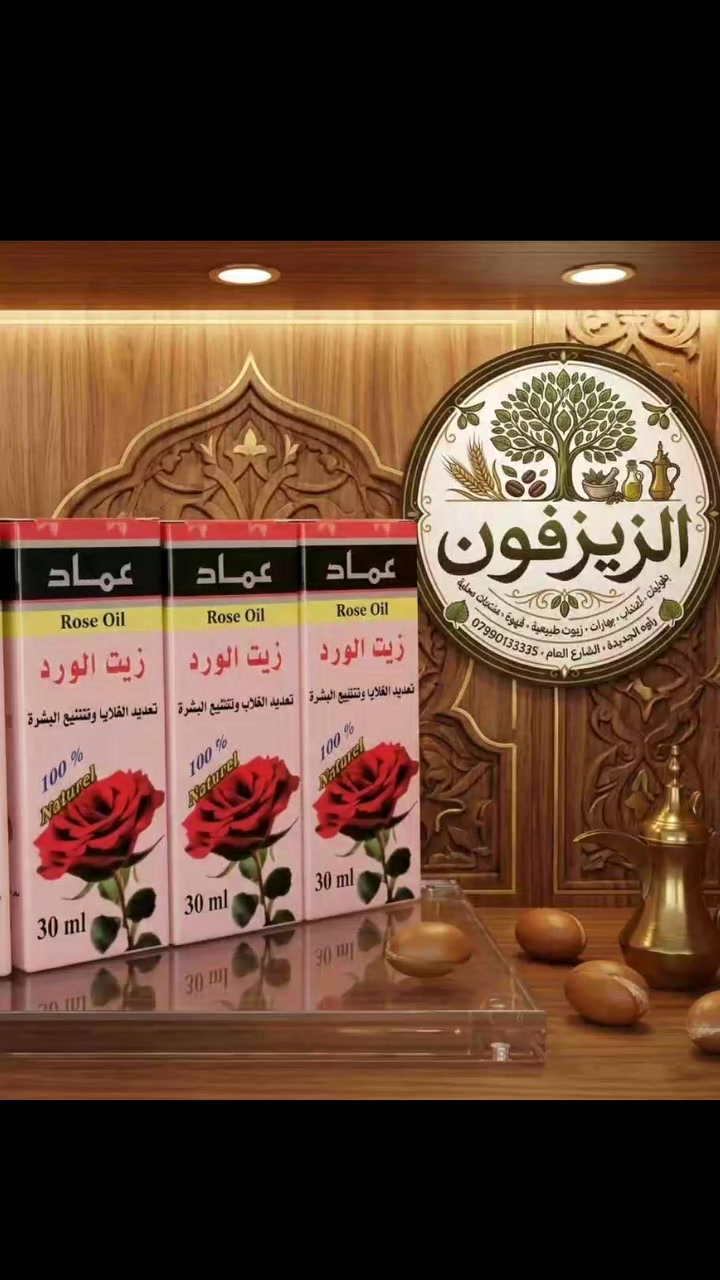 زيت ورد • طبيعي ١٠٠٪ • ٣٠مل