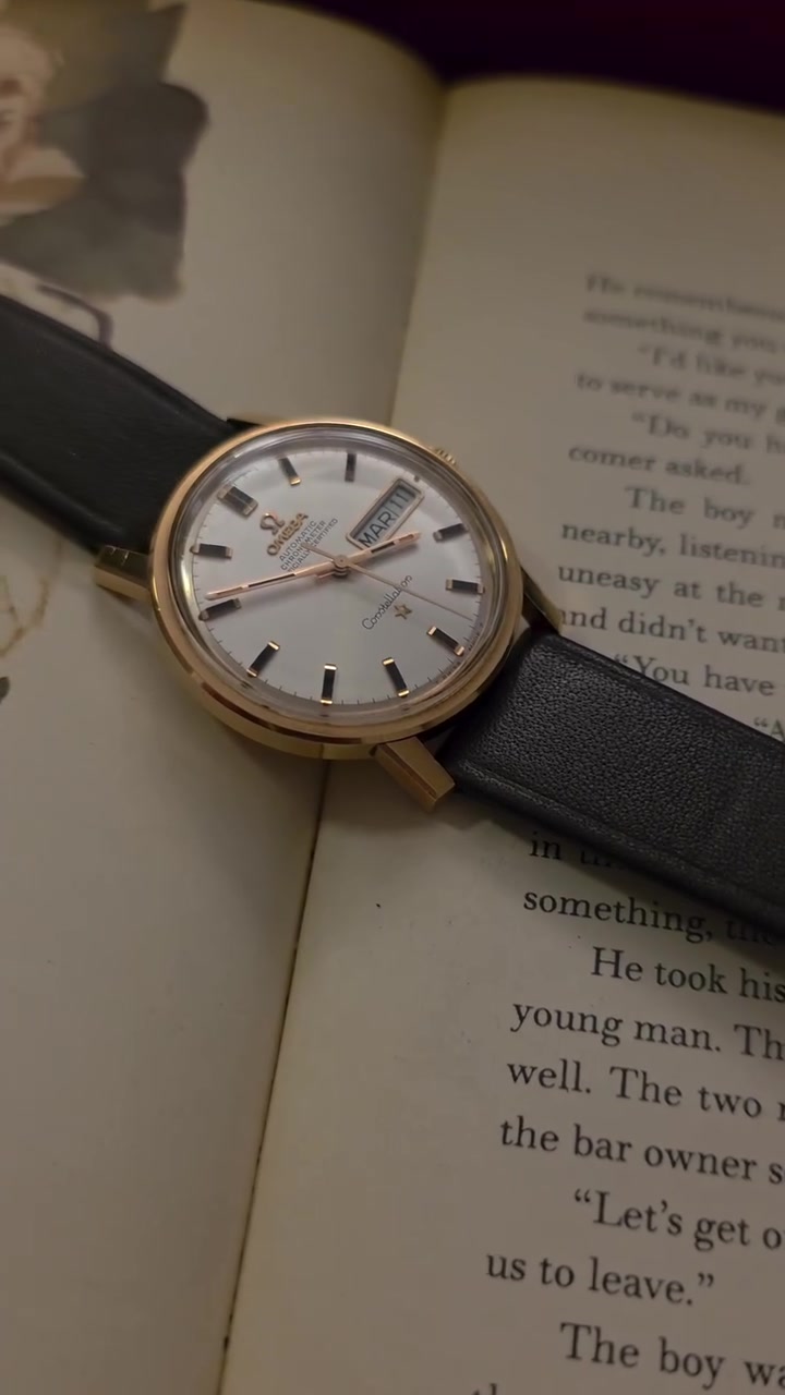 Omega Constellation Day-Date
اوميغا كونسليشن داي ديت 
ساعة ذهب بل كامل 18 k روز كولد 
انتاج 1968s
سير وبك اوميغا اصلي 
عيار 751 
قطر 35 ملم
