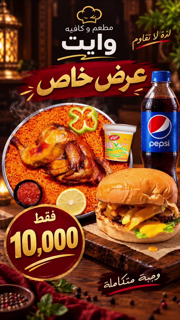 عروض #وايت ماتخلص 
اليوم عرضنا مايتعوض 

بـــس ب10,000 
تاكل مندي ماكو مثله وتجرب برگرنا العالمي

📍 بابل - المسيب - حي المعلمين 

#مطعم #مندي #اكسبلور #بركر
