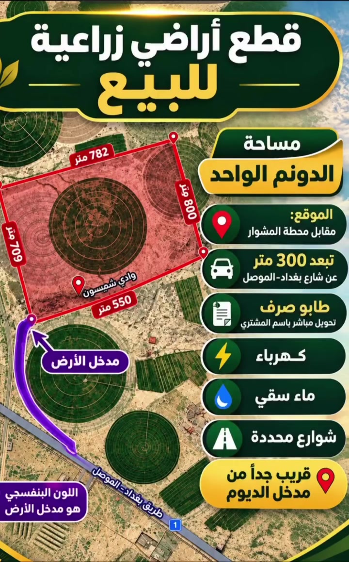 ٢٥٠٠م • طابو صرف • ماء وكهرباء