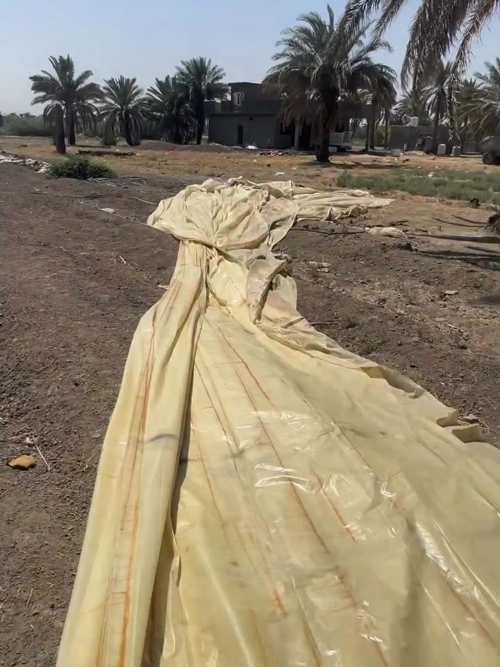 سلام عليكم نايلون قطعتين وحده طول  ٣٣ متر وعرض ١٤ والثانيه طول ٢٢ وعرض ١٤ نضافه ٩٠٪؜ مشتغل ٣ مواسم  المكان بابل ناحيه الامام طريق السريع ***********
