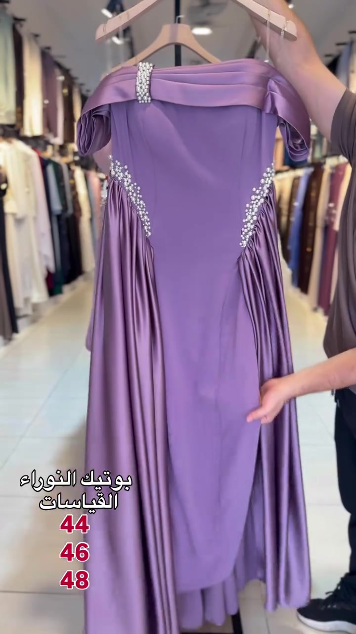 بوتيك النوراء • فستان سهره • مقاسات ٤٤-٤٦-٤٨