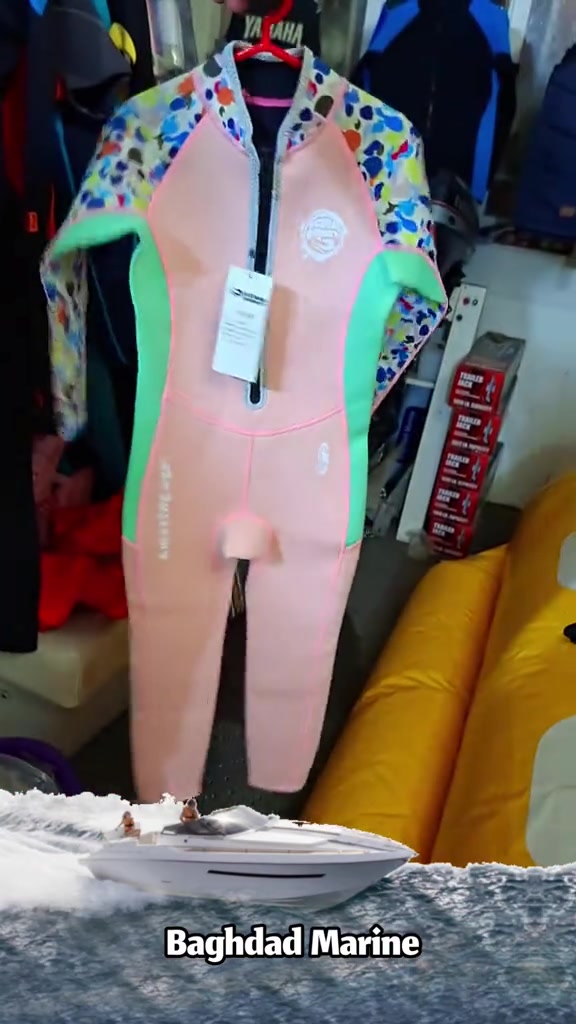 Wetsuit for Kids available now in our showroom  بدلات الرياضات المائية متوفره لدينا الان اي سؤال أو استفسار تفضلو لزيارتنا أو الاتصال بنا  #Wetsuit #watersport #baghdadmarine #سباحه #غوص 

نص مكتوب في الصور:
- Baghdad Marine