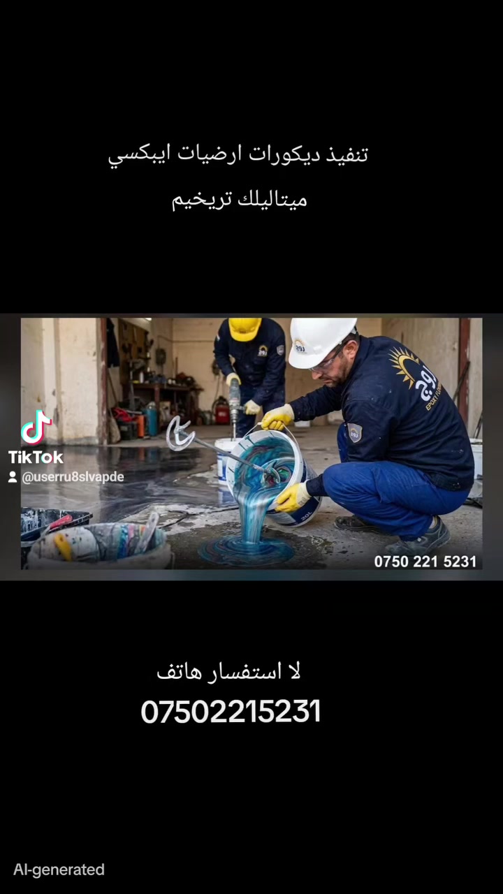 تنفيذ ديكورات ارضيات ايبكسي ميتاليلك تريخيم لا استفسار بخصوص عمال نحنا موجدين في أربيل هاتف ***********
