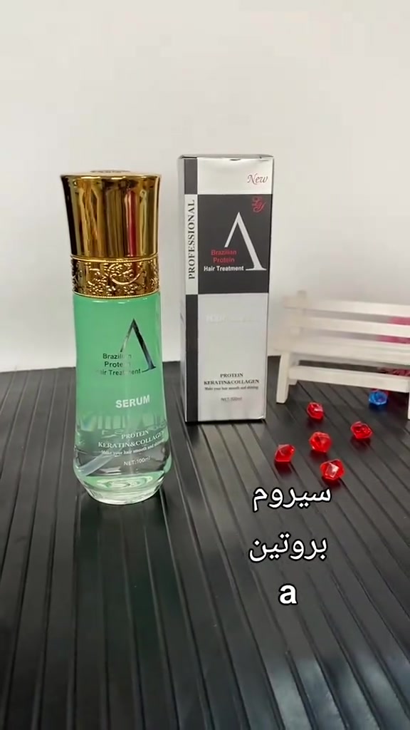 ✨ سيروم A البروتين البرازيلي 💯 الاحترافي للشعر (Professional A Brazilian Protein Hair Serum) بتركيبة "SPRFENFRUITS"، مخصص لترميم وعلاج الشعر التالف والمتقصف والباهت. يبلغ حجم العبوة 100 مل، وهي غنية بمزيج ثلاثي من الكيراتين والكولاجين والبروتين.

الفوائد الأساسية :- 
✨إصلاح التلف يعيد بناء ألياف الشعر المتضررة نتيجة الصبغات، السحب، والتعرض للحرارة العالية.
✔️ تنعيم فوري  يمنح الشعر ملمساً انسيابياً ناعماً (كالحرير) ويضيف لمعاناً صحياً جذاباً.
✔️ محاربة الهيشان والنفشة يقضي على تطاير الشعر والتشابك، مما يسهل عملية تصفيفه وتمشيطه.
✔️ تركيبة خفيفة يتميز بامتصاصه السريع، ولا يترك أي أثر دهني أو ثقل على خصلات الشعر.

💢 طريقة الاستخدام الصحيحة 🧴تنظيف الشعر: يُفضل استخدام السيروم بعد غسل الشعر بالشامبو والبلسم.التجفيف الجزئي: يجفف الشعر بالمنشفة حتى يصبح رطباً (شبه مبلل).التدفئة والتوزيع: توضع بضع قطرات (1-2 نقطة) على كف اليد وتفرك جيداً لتدفئتها.التطبيق: يوزع السيروم بالتساوي على خصلات الشعر بدءاً من المنتصف وحتى الأطراف الجافة، مع تجنب وضعه على فروة الرأس تماماً.
#الاصلي المنشأ امريكي🇺🇸 💯
السعر 10000
🚘 يوجد خدمة توصيل لجميع محافظات العراق