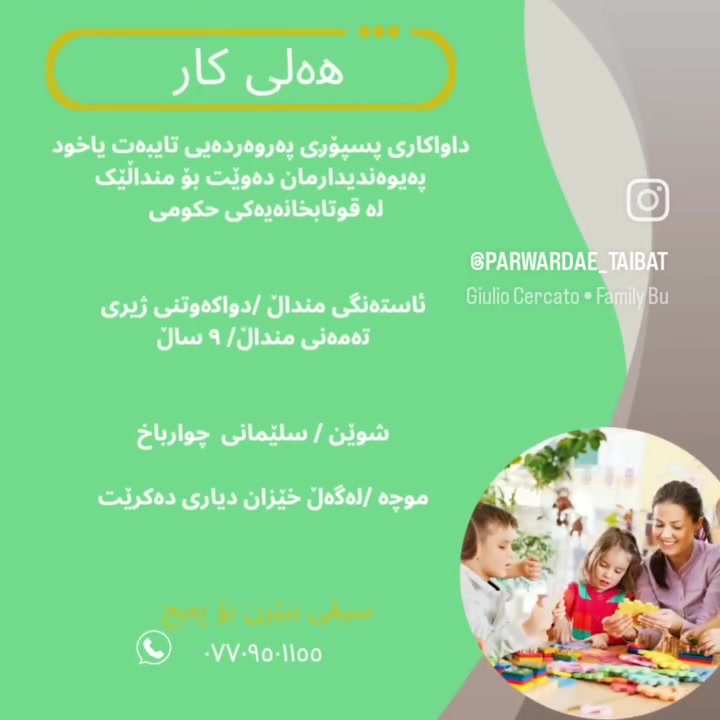 السليمانية • مدرس • وظيفة تدريس