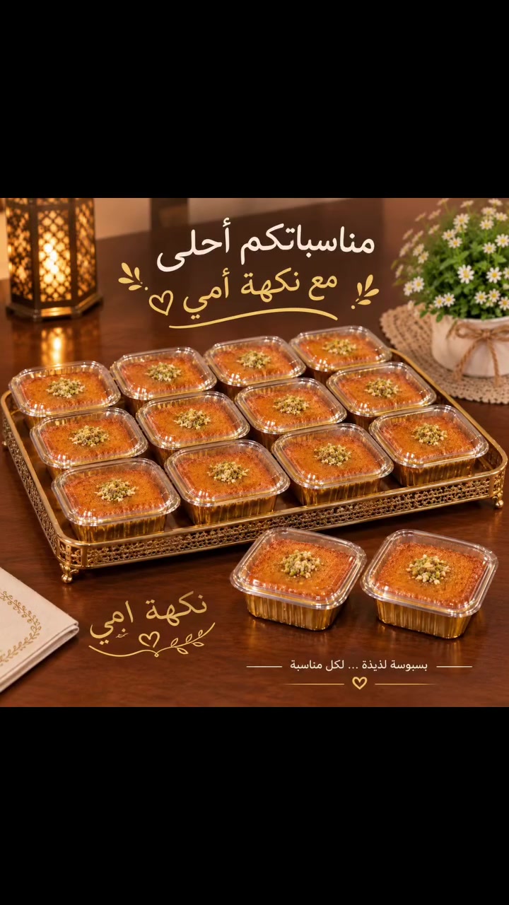 ✨ بسبوسة نكهة أمي ✨
طعم البيت… ودفا الذكريات 🤎
بسبوسة ذهبية، هشة ولذيذة، مزينة بالفستق ومحضّرة بحب حتى تكون كل لقمة غير 🥰
🍰 مناسبة للضيافة والمناسبات
🎁 تجهيز حسب الطلب
📦 متوفرة بأحجام مختلفة
للطلب والاستفسار، راسلونا على الخاص 💌
نكهة أمي… لأن الطعم الحلو يبدأ من القلب 🤎
#بسبوسة #اكسبلور #نكهة_أمي #حلويات #حلويات_عراقية حلويات_نجفية حلويات_بيتية بسبوسة_عراقية ضيافة ضيافة_عراقية طلبات حلويات_حسب_الطلب حلويات_رمضان عزايم هدايا حلويات_لذيذة العراق النجف
