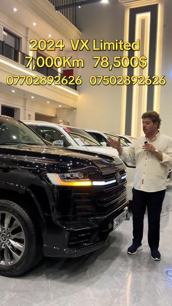 #iran #iraq #kurdistan #erbil #toyota   2024  VX  Limited  7,000Km   78,500$        ***********   ***********

نص مكتوب في الصور:
- 2024 VX Limited 7,000Km 78,500$ *********** ***********