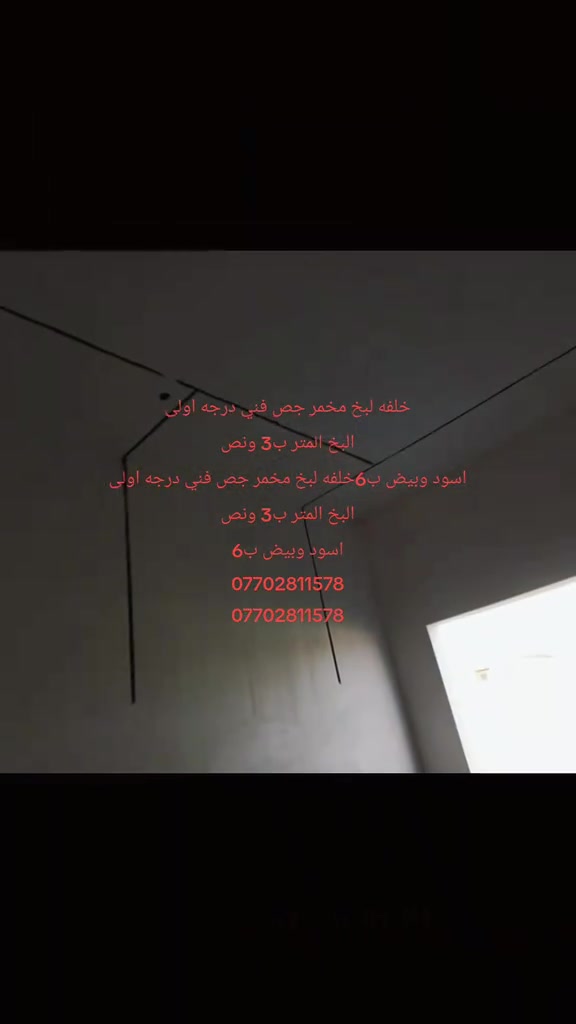 خلفه لبخ مخمر جص فني درجه اولى البخ المتر ب3 ونص اسود وبيض ب6 *********** #البصرة #استفسار 

نص مكتوب في الصور:
- خلفه لبخ مخمر جص فني درجه اولى البخ المتر ب3 ونص اسود وبيض ب6خلفه لبخ مخمر جص فني درجه اولى البخ المتر ب3 ونص اسود وبيض ب6 *********** ***********