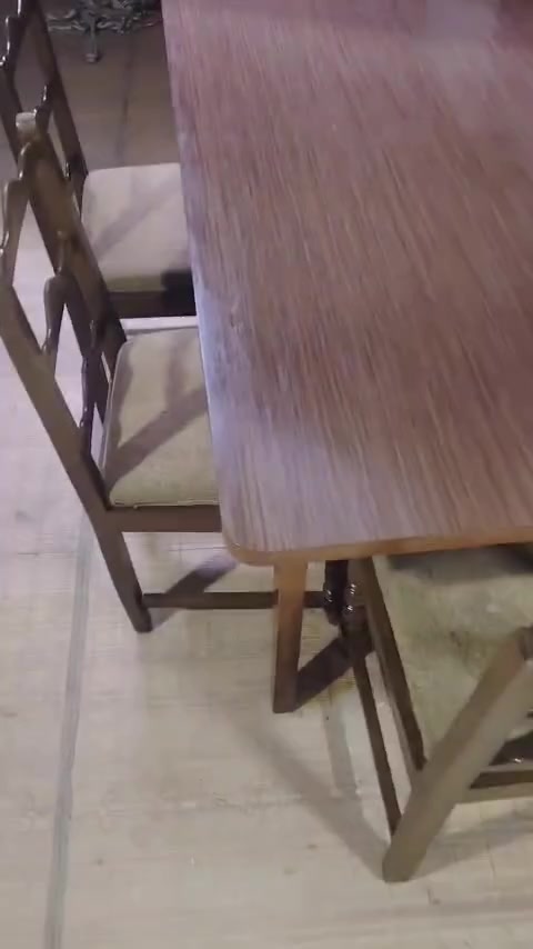 ميز طعام • ٦ كراسي • ساج ثقيل