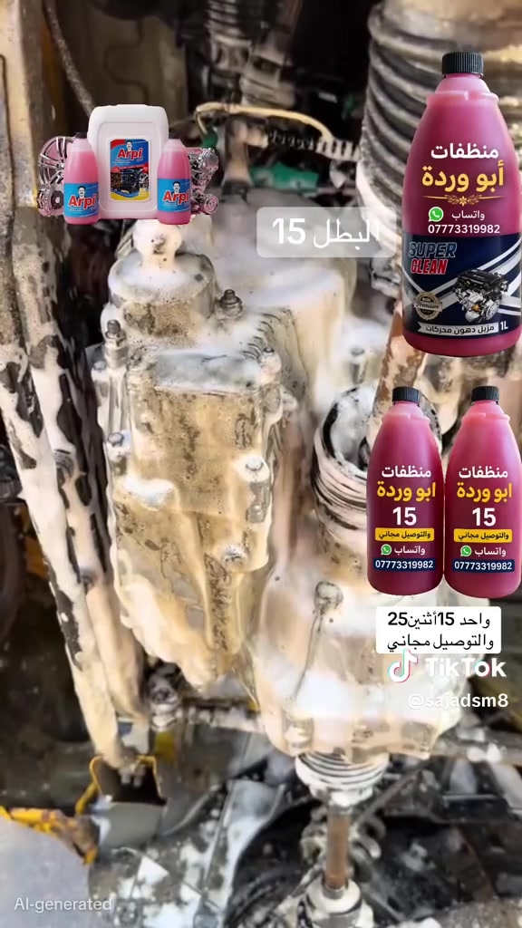 متوفر منظف ابو وردة. منظف عام يشتغل جوگر  للكشر مال سيارة و المحركات ودواخل السيارة سعر القطعة 15 الف قطعتين 25 الف.  الحسينية قرب فلكة ابو سمير وايضآ. متوفر مقابل اسواق علوش للاستفسار التواصل واتساب او اتصال ***********.
