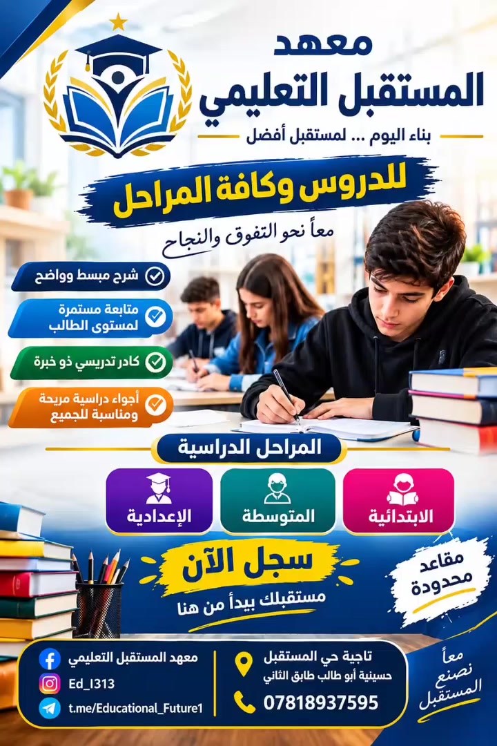 فتح التسجيل • الدور الثالث • معهد المستقبل