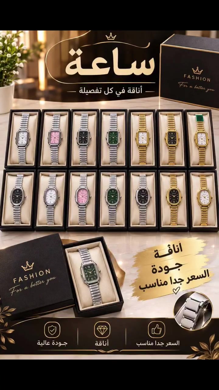 وصلتنا أحدث موديلات الساعات الجميلة كوالتي عالي جدا بطلاء ثابت وماكنة قوية في الكوت شارع الأطباء فرع صيدلية بيروت خدمة توصيل متوفرة واتساب ***********# #ساعات #ذهب #متابعين #نساء_العراق #اناقة #بغداد
