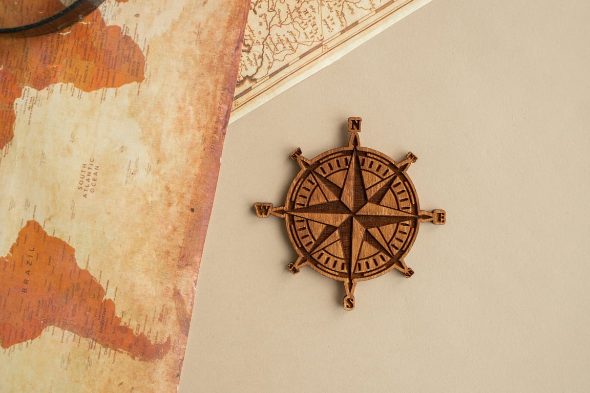 wooden compass