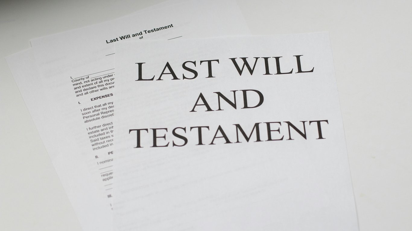 document with the title "last will and testament"