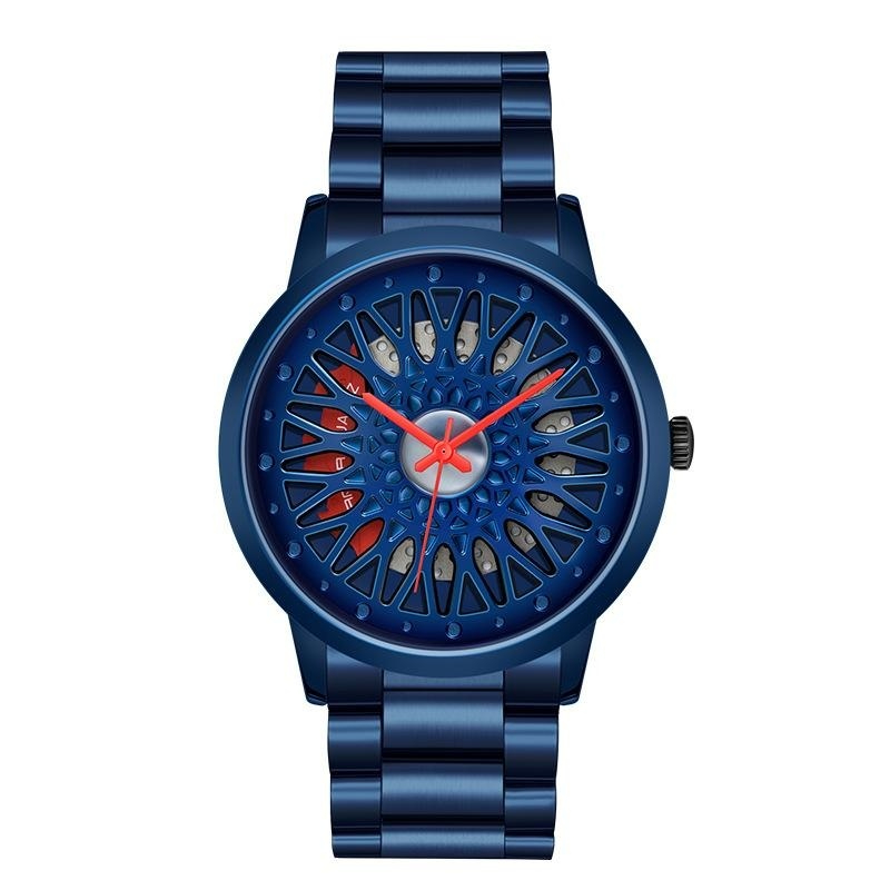 Hollowed-Out Wheel Watch Waterproof Steel Band Business Style Teenagers