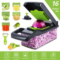 16-in-1 Vegetable Chopper Mandolin Slicer | Food Dicer Peeler Cutter — view 10