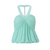Mint Green Halter Bandeau Camisole Top | Ruched Off-Shoulder Women's — view 5