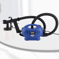 Crossbody high-pressure electric spray gun with blue motor unit and black hose