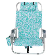 Aluminum Beach Chair with Headrest | Teal Tribal Folding Design — view 5