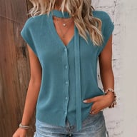 V-Neck Ribbed Ice-Silk Knit Cardigan for Women | Lightweight Breathable — view 16