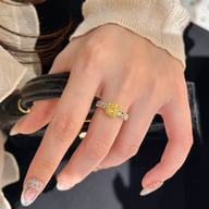 Yellow Diamond Sugar Cube Ring | Luxury Gemstone Statement Jewelry — view 8