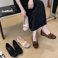 Women Vintage Ruffle Ballet Flats with Cross Band Bow | Comfort Daily Wear — view 4