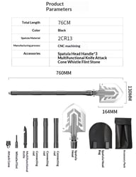 Portable Folding Self-Defense High-Carbon Steel Engineer Shovel for Cars — view 6