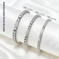 Stainless Steel 316 Tennis Chain with Zircon | Diamond-Look Jewelry — view 5