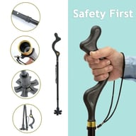 Posture Cane Adjustable Height Walking Stick | Ergonomic Hiking Aid — view 5