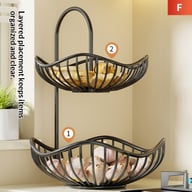 Kitchen Onion Ginger Garlic Basket Double-Layer Fruit Storage Rack — view 19