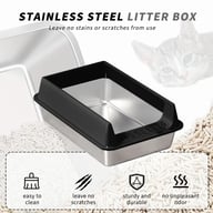 Stainless Steel Cat Litter Box | Non-Stick, Scratch Resistant, Odorless — view 9