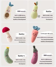 Cartoon Vegetable Fruit Baby Rattle Set | Soft Plush Grasping Toys — view 11