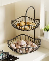 Kitchen Onion Ginger Garlic Basket Double-Layer Fruit Storage Rack — view 4