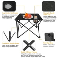 Foldable Camping Table with Cup Holders | Portable Picnic Desk — view 9