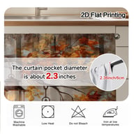 Autumn Thanksgiving Halloween Kitchen Storage Rack Decorative Curtain With Rod — view 2