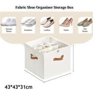 Foldable Fabric Shoe Storage Box with Dividers | Organize & Protect — view 4