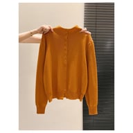 Women's Stand-Collar Knitted Cardigan | Thickened Loose-Fit Sweater — view 3