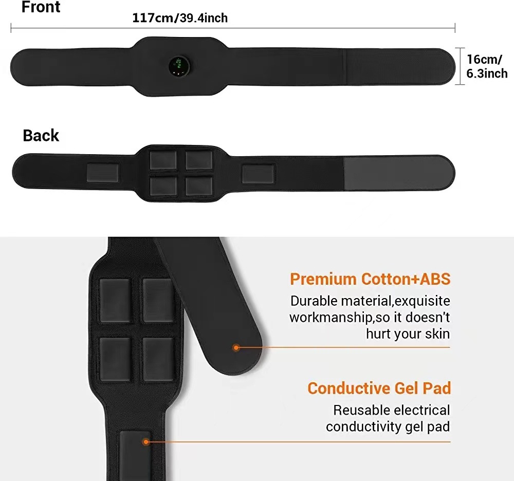 Portable EMS Massage Waist Belt Three-Piece Set | Muscle Toning