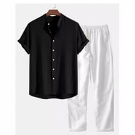 Casual Loose-fit Beach Set | Four-way Stretch Short-sleeve Shirt & Shorts — view 13