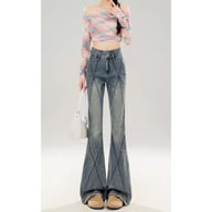 Style Bootcut Jeans Women | American Vintage Diamond Panel Design — view 7