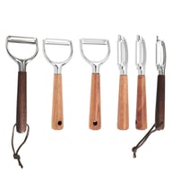 Stainless Steel Acacia Wood Peeler | Y-Shaped & I-Shaped Designs — view 7